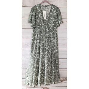 *HOST PICK* Bloomchic front split maxi dress size 14-16 plus size green floral